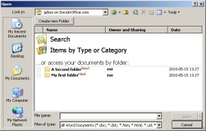 DocsInOffice Datei öffnen